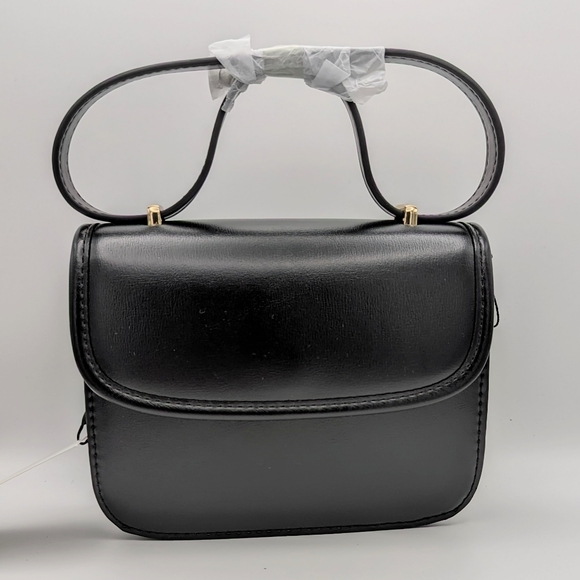 Zara Handbags - New Zara Black Double Strap Small Flap Crossbody Bag